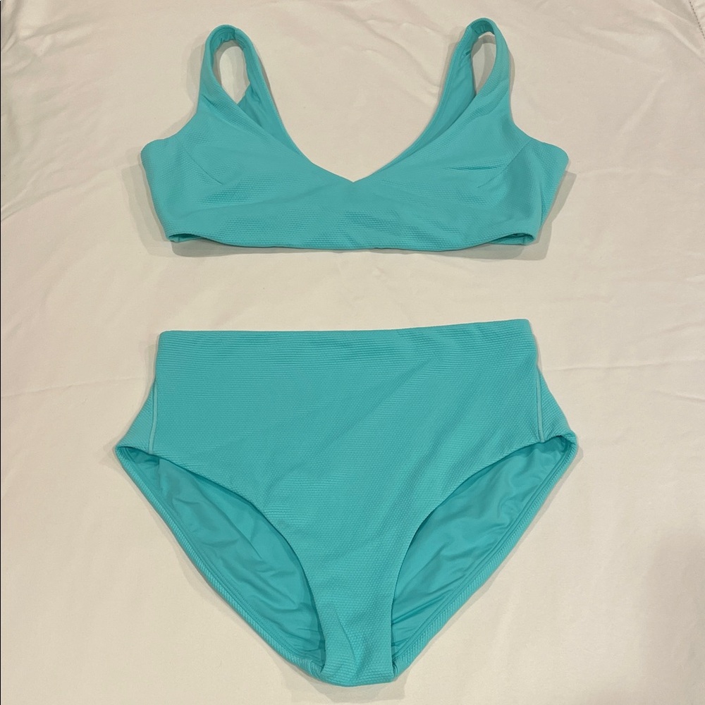 SPANX Turquoise Bikini Set. Mix Siz L-Top, M-Bottom